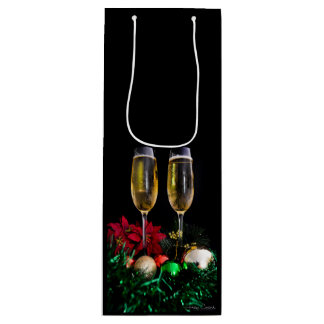 Sac Cadeau Pour Bouteille Joyeux Noël Champagne