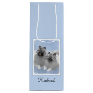 Sac Cadeau Pour Bouteille Keeshond Paire de Kees Peinture Art animal origina