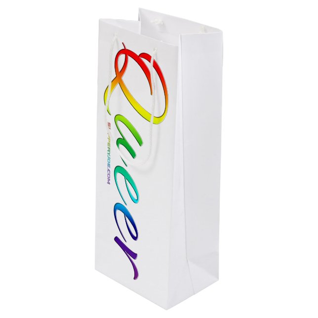 Sac Cadeau Pour Bouteille Le mot unique expressif et étrange de SlipperyJoe  (Devant Angle)