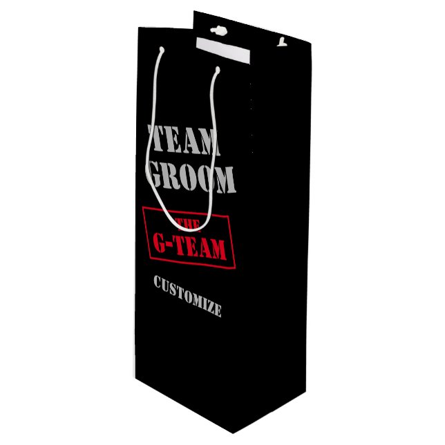 Sac Cadeau Pour Bouteille L'équipe du marié Team Groom (Devant Angle)