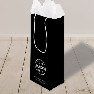 Sac Cadeau Pour Bouteille Logo d'entreprise   Minimaliste d'entreprise