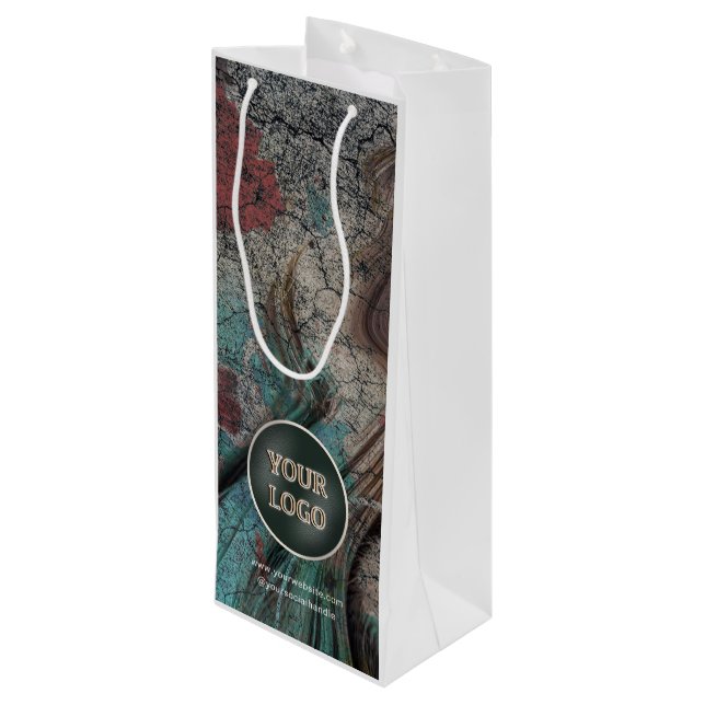 Sac Cadeau Pour Bouteille Logo d'entreprise personnalisé | Emballage de marq (Dos Angle)