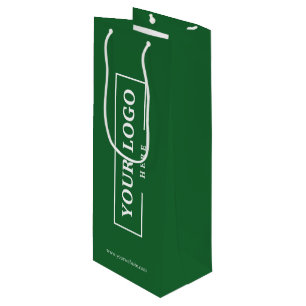Sac Cadeau Pour Bouteille Logo d'entreprise personnalisé Vert promotionnel d