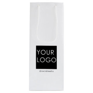Sac Cadeau Pour Bouteille Logo d'entreprise professionnelle moderne Blanc