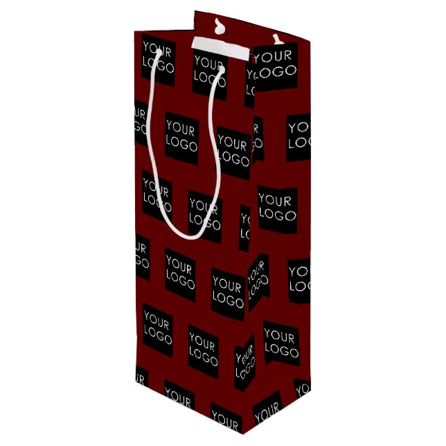Sac Cadeau Pour Bouteille Logo d'entreprise professionnelle moderne Rouge (Dos Angle)