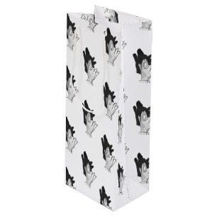 Sac Cadeau Pour Bouteille Loup silhouette