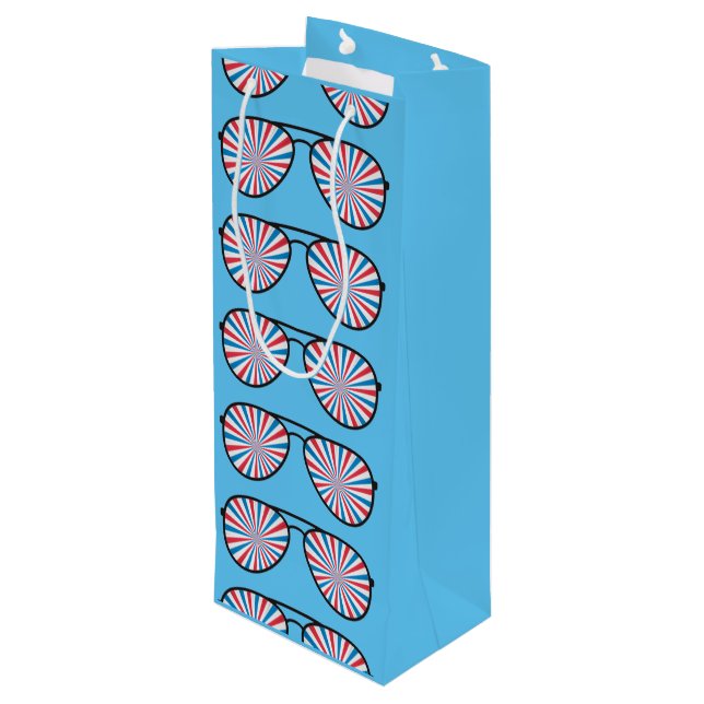 Sac Cadeau Pour Bouteille Lunettes de soleil Patriotic PopArt (Dos Angle)