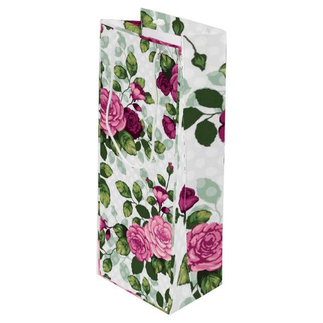 Sac Cadeau Pour Bouteille Luxe floral (Devant Angle)