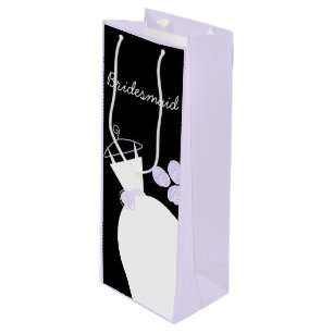 Sac Cadeau Pour Bouteille Mariage Gown Purple Bridesmaid vin pastel noir