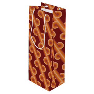 Sac Cadeau Pour Bouteille Maroon Rouge Orange Cercles Fusion Art Motif