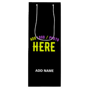 SAC CADEAU POUR BOUTEILLE MARQUE VERIFIEE NOIRE PERSONNALISABLE MODERNE ET C