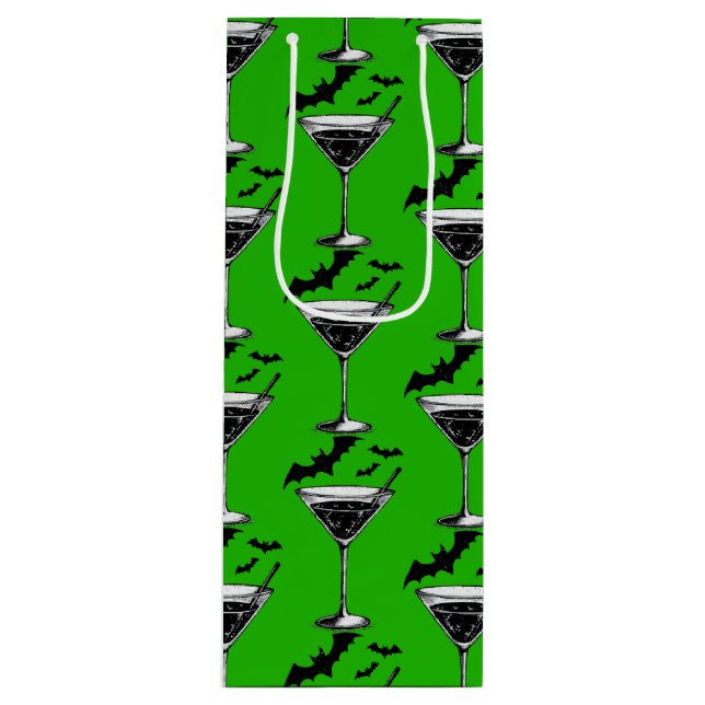 Sac Cadeau Pour Bouteille Martini Bats (Devant)