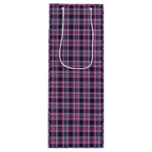 Midnight Plaid Wine Gift Bag