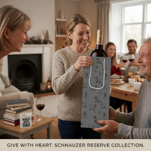 Sac Cadeau Pour Bouteille Miniature Schnauzer Gris