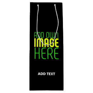 SAC CADEAU POUR BOUTEILLE MODELE DE TEXTE D'IMAGE NOIRE SIMPLE ET MODIFIABLE