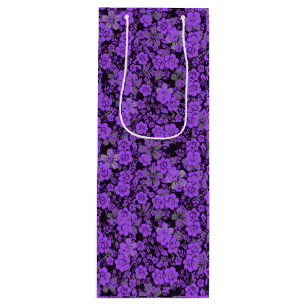Sac Cadeau Pour Bouteille Modèle floral 15.Purple.b Black BG