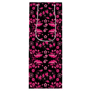 Sac Cadeau Pour Bouteille Modèle floral rose moderne scandinave