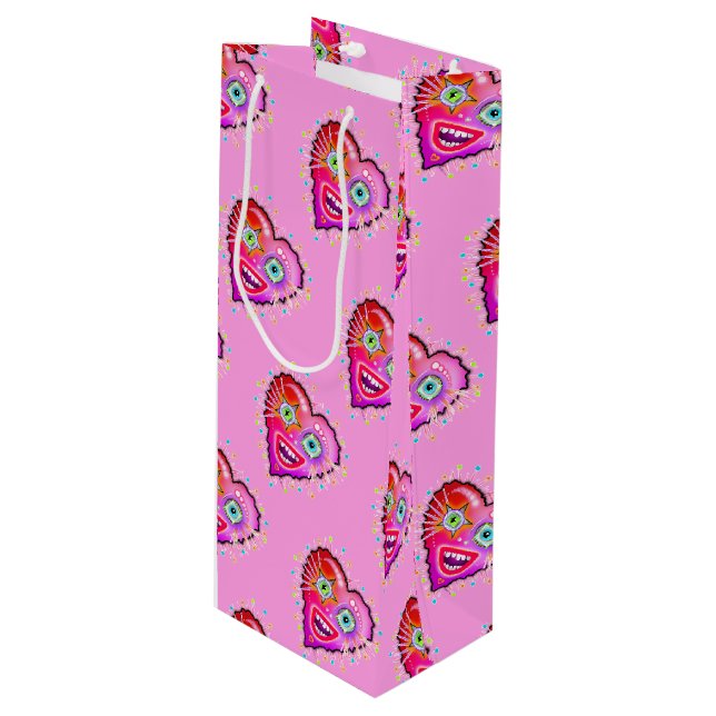 SAC CADEAU POUR BOUTEILLE MON COEUR VA S'ÉCLAIRER (Devant Angle)