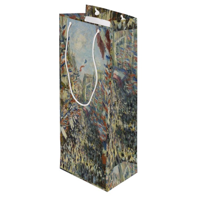 Sac Cadeau Pour Bouteille Monet 1878 La rue Montorgueil à Paris (Dos Angle)