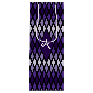 Sac Cadeau Pour Bouteille Monogramme Ombre de diamant violet