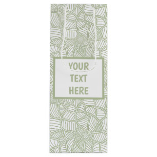 Sac Cadeau Pour Bouteille Mosaïque feuille aléatoire vert pâle