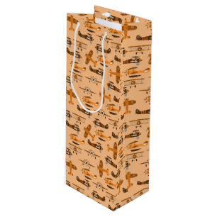Sac Cadeau Pour Bouteille motif d'avion rétro vintage