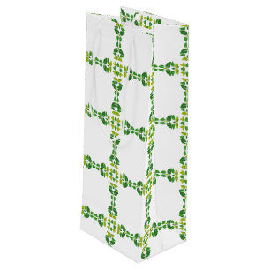 Sac Cadeau Pour Bouteille Motif de feuille, motif de feuilles, feuilles vert