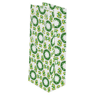 Sac Cadeau Pour Bouteille Motif de feuille, motif de feuilles, feuilles vert