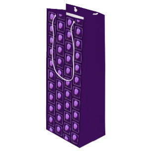 Sac Cadeau Pour Bouteille Motif de fleurs de printemps rose et violet