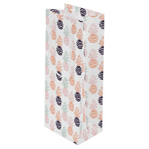 Sac Cadeau Pour Bouteille Motif de fruits d'ananas colorés d'été