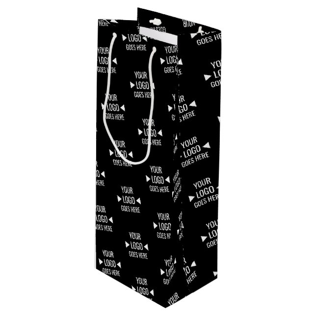 Sac Cadeau Pour Bouteille Motif de logo d'entreprise personnalisé (Devant Angle)