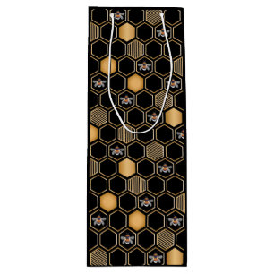 Sac Cadeau Pour Bouteille Motif de nid d'abeille
