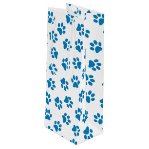 Sac Cadeau Pour Bouteille Motif De Pailles, Paniers De Chien, Paniers Bleus