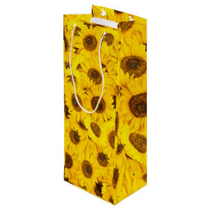 Sac Cadeau Pour Bouteille Motif de tournesols