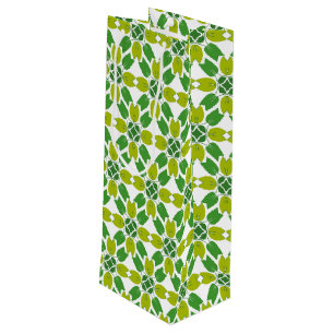 Sac Cadeau Pour Bouteille Motif Feuille, Motif De Feuilles, Feuilles Verts