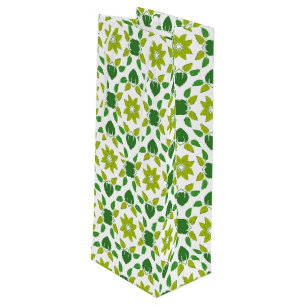 Sac Cadeau Pour Bouteille Motif Feuille, Motif De Feuilles, Feuilles Verts