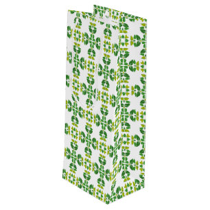 Sac Cadeau Pour Bouteille Motif Feuille, Motif De Feuilles, Feuilles Verts
