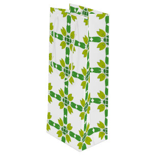 Sac Cadeau Pour Bouteille Motif Feuille, Motif De Feuilles, Feuilles Verts