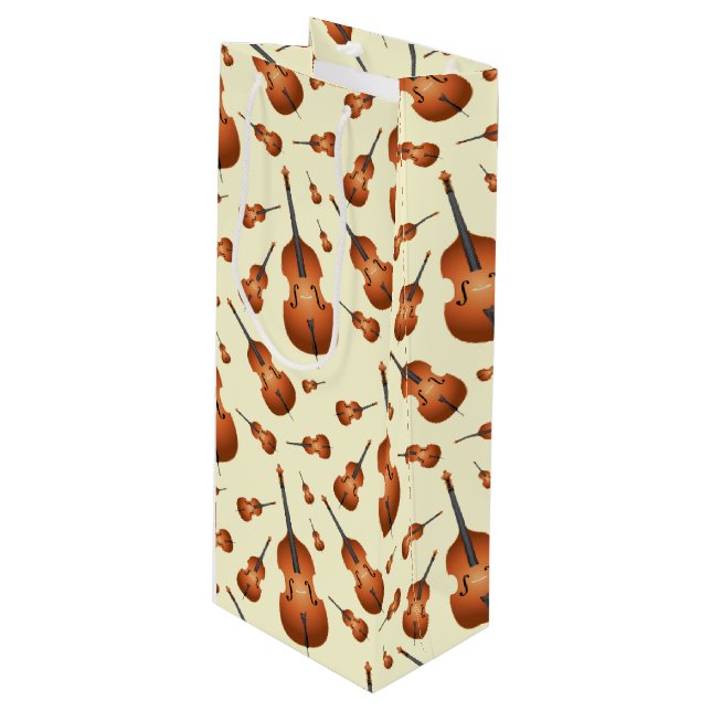 Sac Cadeau Pour Bouteille Musicien de basse debout Musique enseignant Jazz B (Devant Angle)