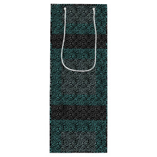 Sac Cadeau Pour Bouteille Nets motif 2 tons.b Black BG