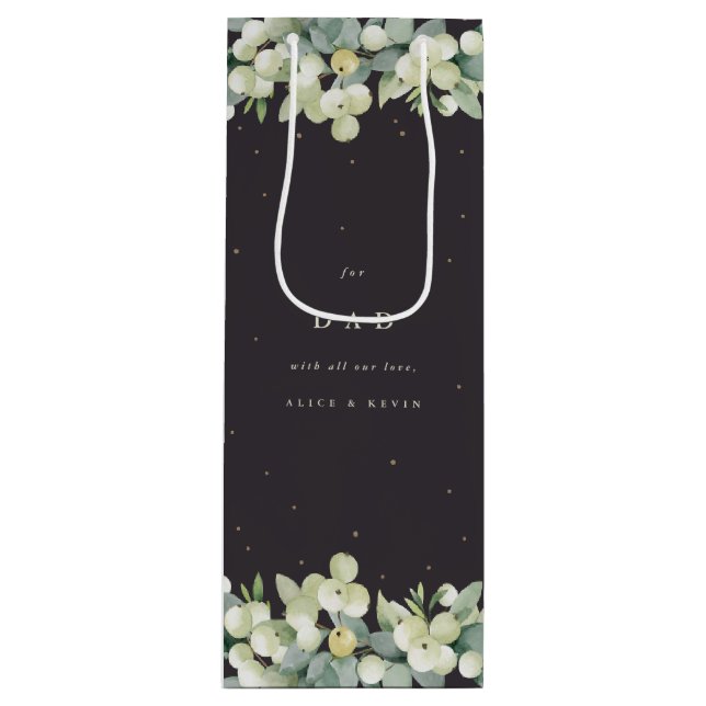 Sac Cadeau Pour Bouteille Noël personnalisé de la baie des neiges+Eucalyptus (Devant)