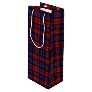 Sac Cadeau Pour Bouteille Noël Tartan Clan MacLachlan rouge violet Plaid