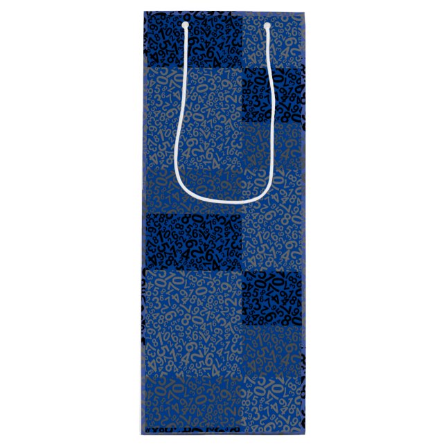 Sac Cadeau Pour Bouteille Numéro motif 01 w Dblue BG (Devant)