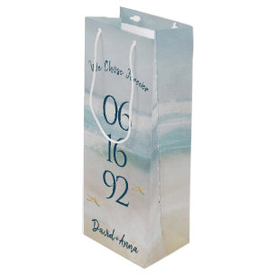 Sac Cadeau Pour Bouteille Ocean Beach Anniversa Mariage Date