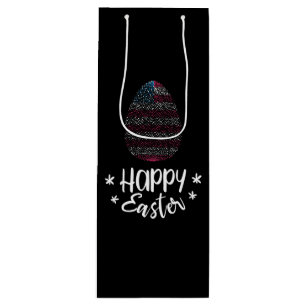 Sac Cadeau Pour Bouteille Oeuf heureux de Pâques et de pâques avec le