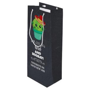 Sac Cadeau Pour Bouteille Ole' et Hooray Cute Green Cactus