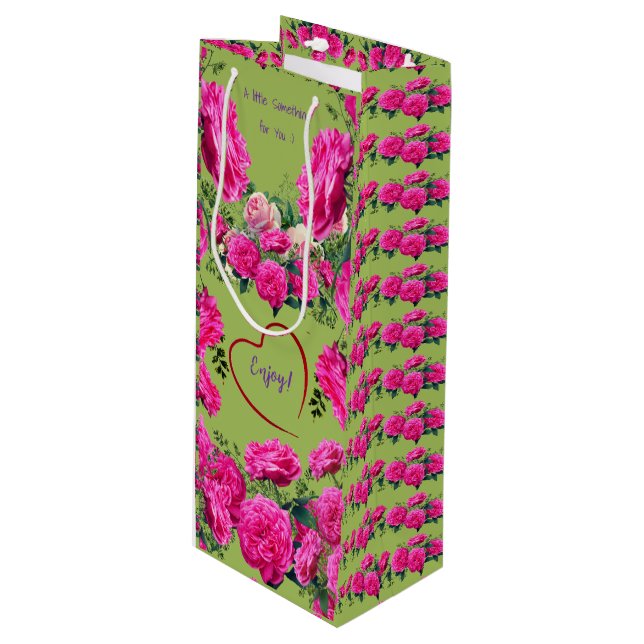 Sac Cadeau Pour Bouteille Olive Green Fun (Devant Angle)