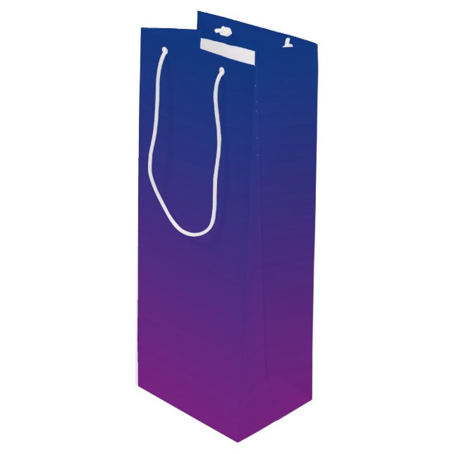 Sac Cadeau Pour Bouteille Ombre bleu-foncé et pourpre (Devant Angle)
