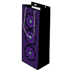 Sac Cadeau Pour Bouteille Parapluie violet & coeurs .7