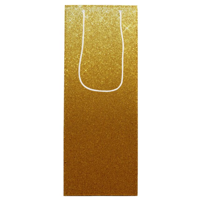 Sac Cadeau Pour Bouteille Parties scintillant en or Faux (Devant)